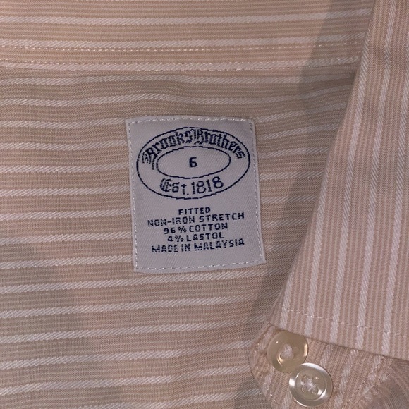 Brooks brothers dress shirt, taupe and white stripe - Picture 3 of 4